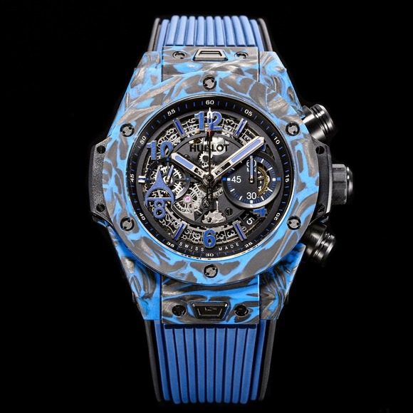 שעון Hublot Big Bang Unico Blue Carbon Las Vegas Boutique Edition דגם: 411.QV.1123.NR.OVK21