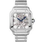 Santos de Cartier watch Large model, hand-wound mechanical movement, steel Ref: WHSA0015